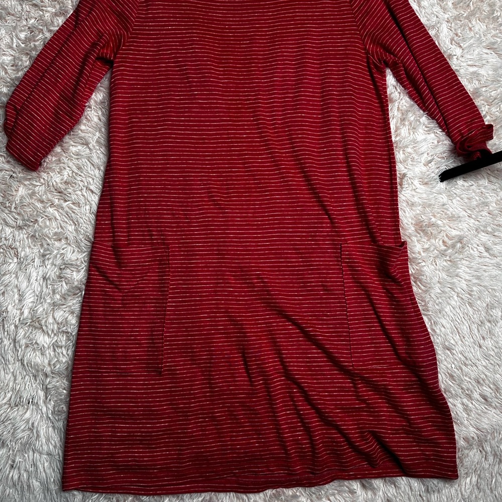 Red Striped Dress with Pockets